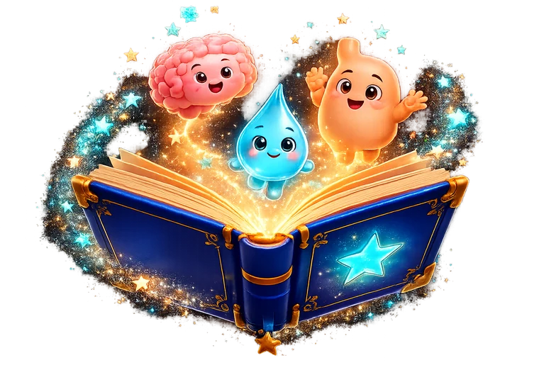 Livro mágico aberto brilhando